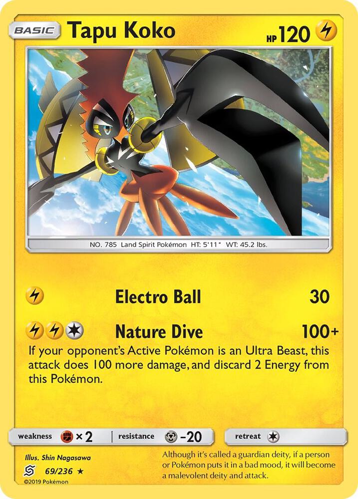 Tapu Koko 69/236 card from SM - Unified Minds