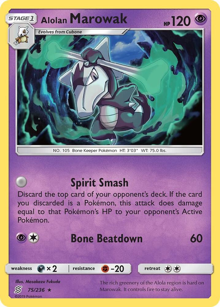 Alolan Marowak 75/236 card from SM - Unified Minds