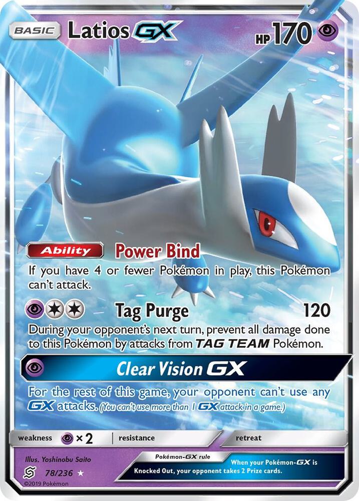 Latios GX 78/236 card from SM - Unified Minds