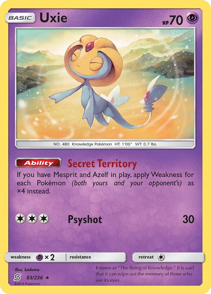 Uxie 83/236 card from SM - Unified Minds