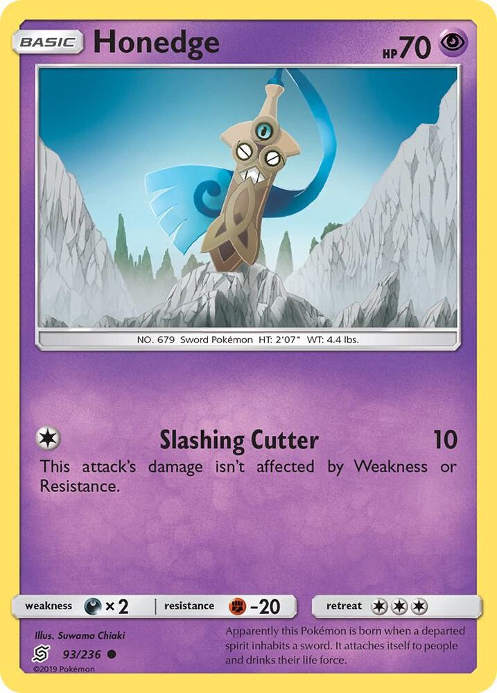 Honedge (93) 93/236 card from SM - Unified Minds