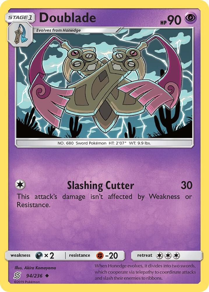 Doublade 94/236 card from SM - Unified Minds