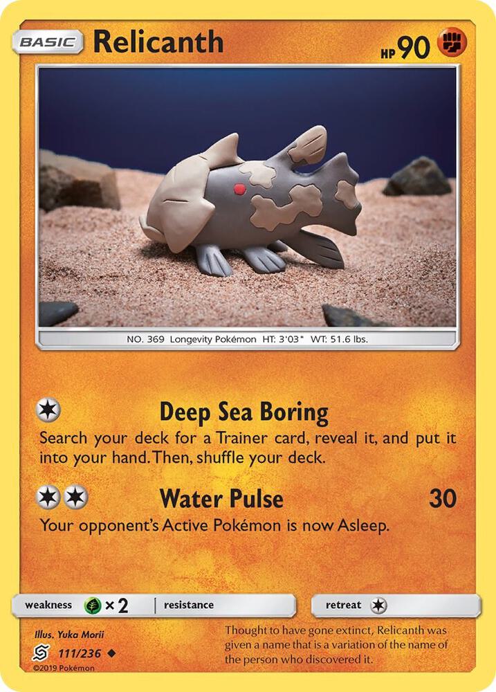Relicanth 111/236 card from SM - Unified Minds