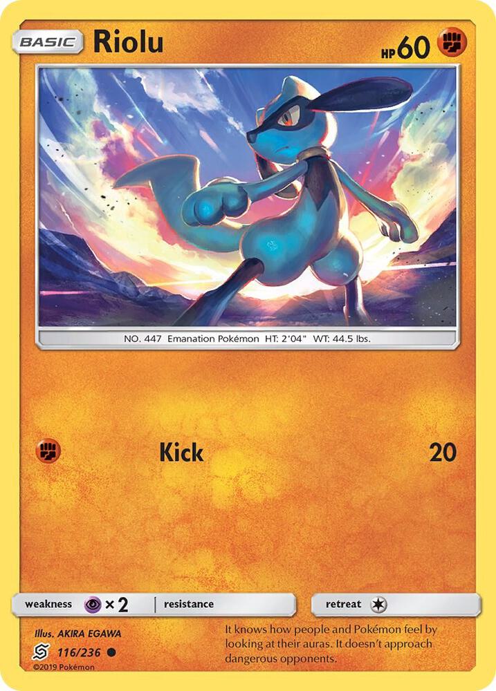 Riolu (116) 116/236 card from SM - Unified Minds