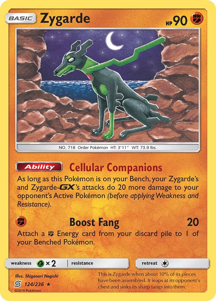 Zygarde 124/236 card from SM - Unified Minds