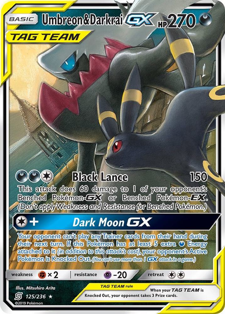 Umbreon & Darkrai GX 125/236 card from SM - Unified Minds