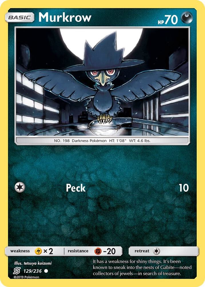 Murkrow (129) 129/236 card from SM - Unified Minds