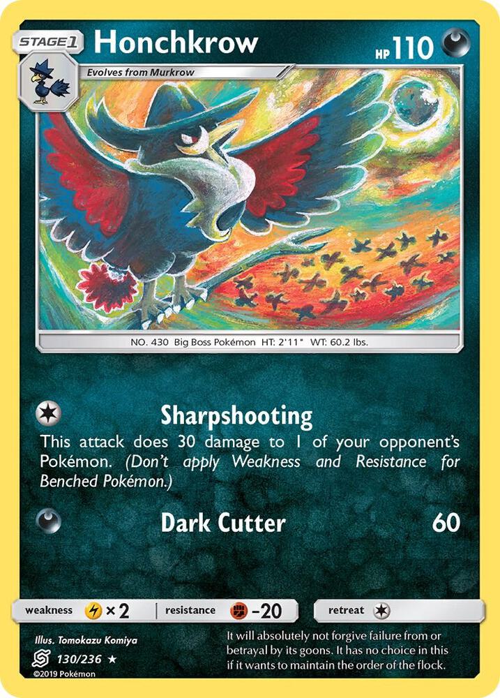 Honchkrow 130/236 card from SM - Unified Minds