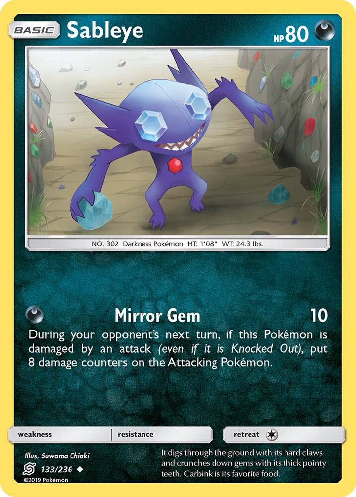 Sableye 133/236 card from SM - Unified Minds