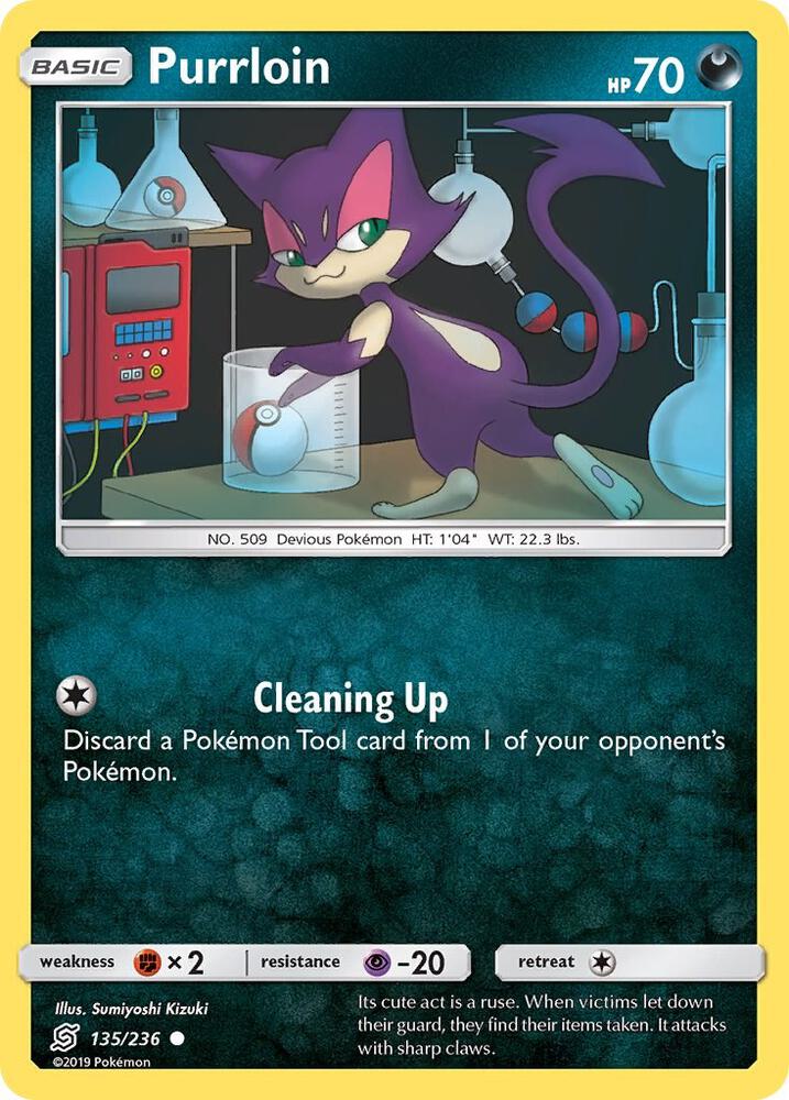 Purrloin 135/236 card from SM - Unified Minds