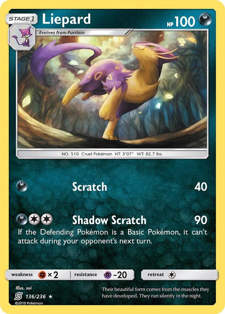 Liepard 136/236 card from SM - Unified Minds