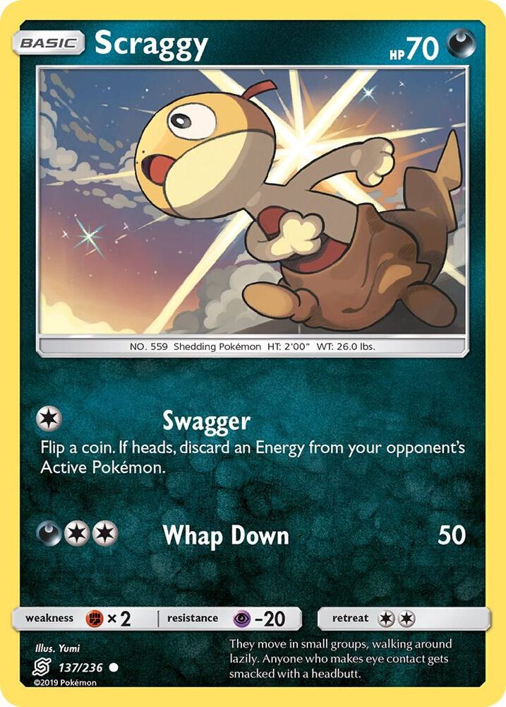 Scraggy 137/236 card from SM - Unified Minds