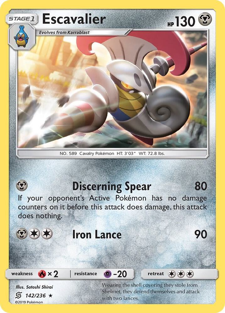 Escavalier 142/236 card from SM - Unified Minds