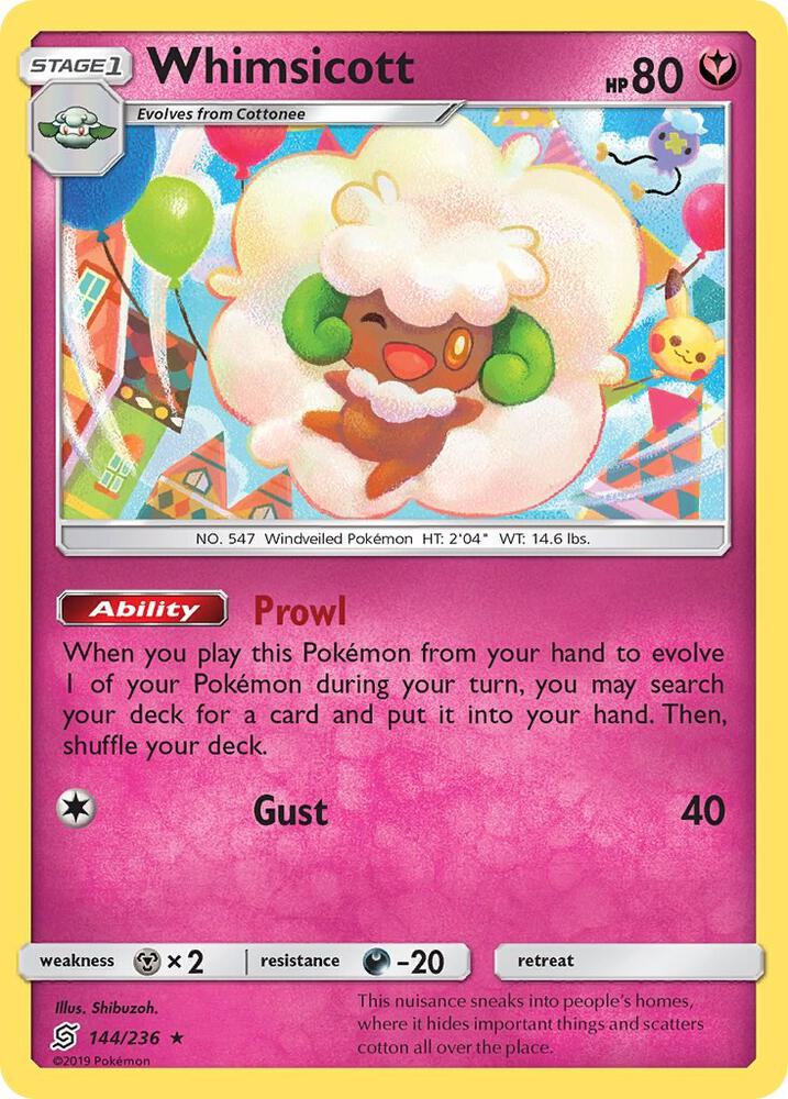 Whimsicott 144/236 card from SM - Unified Minds