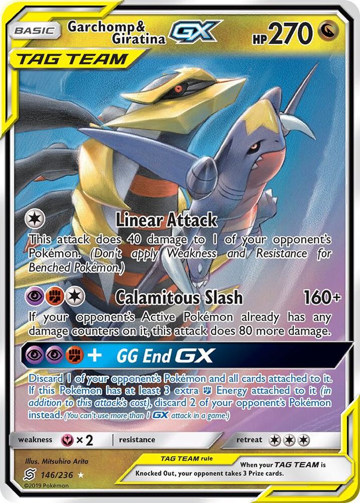 Garchomp & Giratina GX 146/236 card from SM - Unified Minds