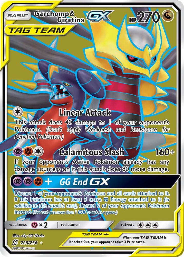 Garchomp & Giratina GX (Full Art) 228/236 card from SM - Unified Minds
