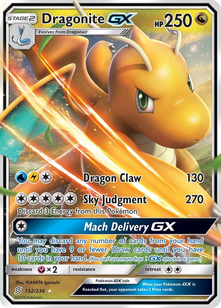 Dragonite GX 152/236 card from SM - Unified Minds