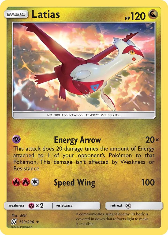 Latias 153/236 card from SM - Unified Minds
