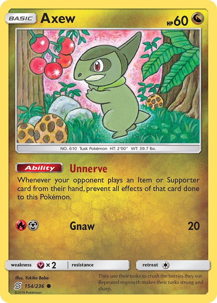 Axew 154/236 card from SM - Unified Minds