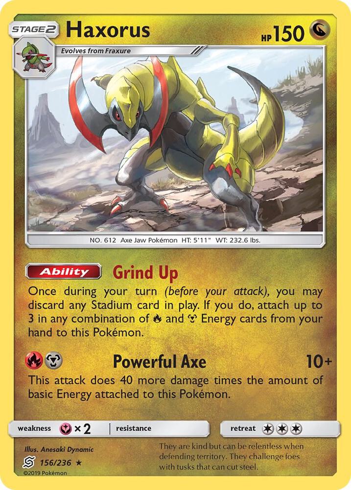 Haxorus 156/236 card from SM - Unified Minds