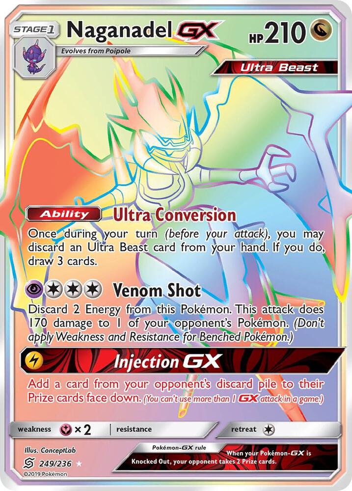 Naganadel GX (Secret) 249/236 card from SM - Unified Minds