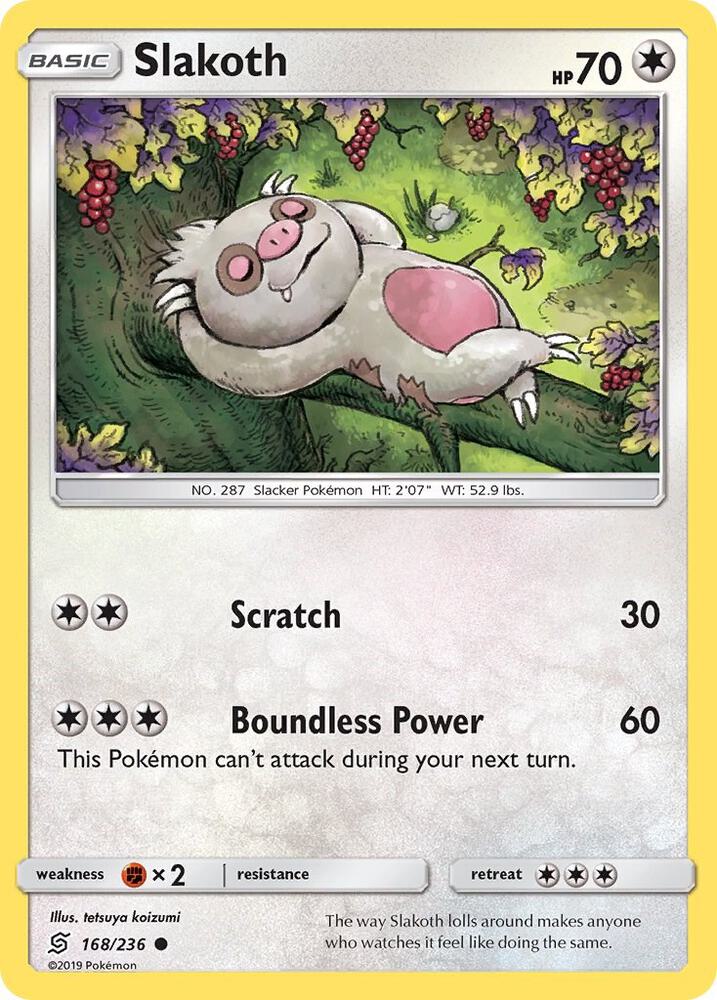 Slakoth (168) 168/236 card from SM - Unified Minds