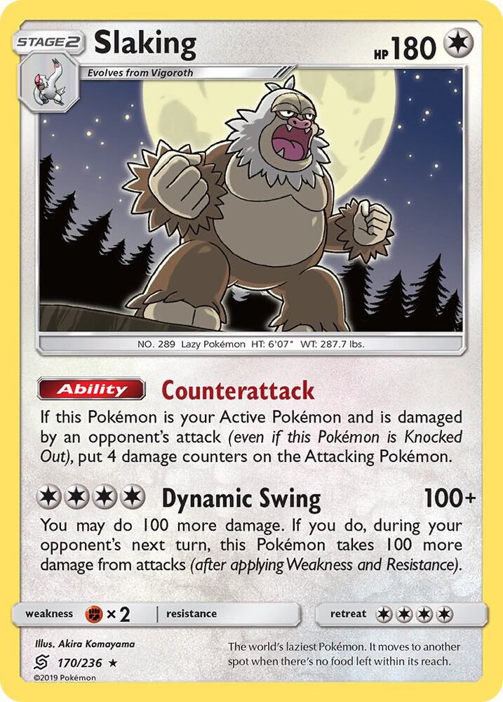 Slaking 170/236 card from SM - Unified Minds