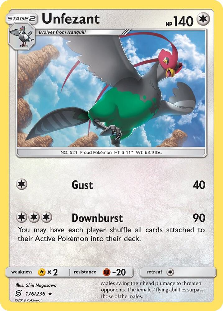 Unfezant 176/236 card from SM - Unified Minds