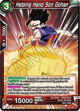 Helping Hand Son Gohan BT7-007_PR card from Assault of the Saiyans Pre-Release Cards