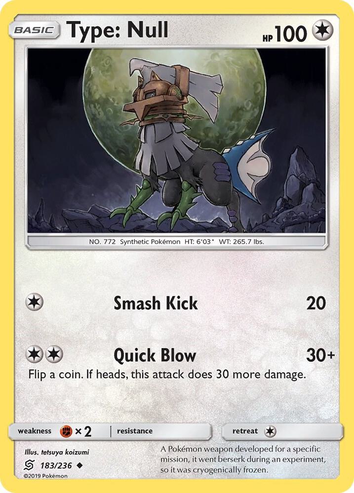 Type: Null 183/236 card from SM - Unified Minds