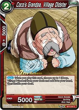 Coco's Grandpa, Village Oldster BT7-016_PR card from Assault of the Saiyans Pre-Release Cards