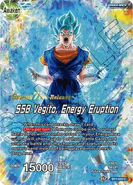 Son Goku & Vegeta // SSB Vegito, Energy Eruption BT7-025_PR card from Assault of the Saiyans Pre-Release Cards