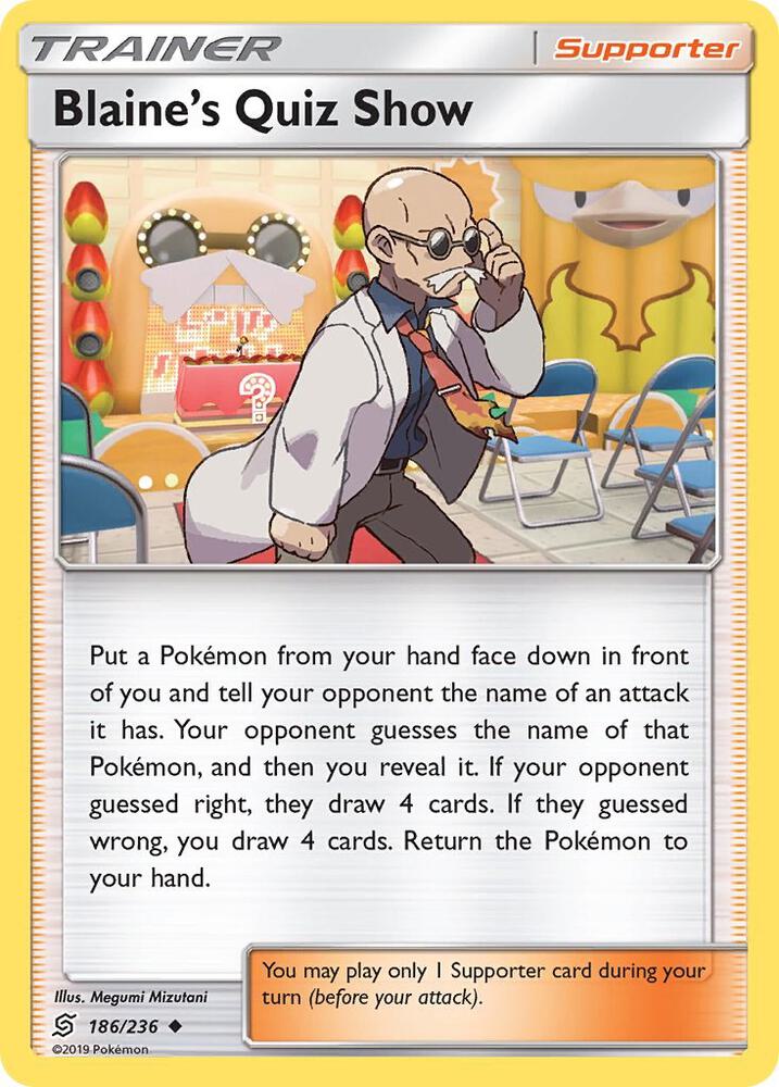 Blaine's Quiz Show 186/236 card from SM - Unified Minds
