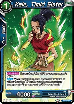 Kale, Timid Sister BT7-041_PR card from Assault of the Saiyans Pre-Release Cards