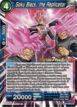 Goku Black, the Replicator BT7-042_PR card from Assault of the Saiyans Pre-Release Cards