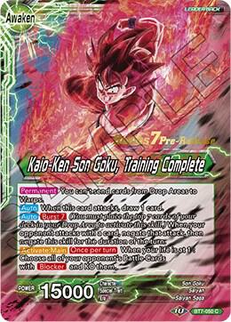 Son Goku // Kaio-Ken Son Goku, Training Complete BT7-050_PR card from Assault of the Saiyans Pre-Release Cards