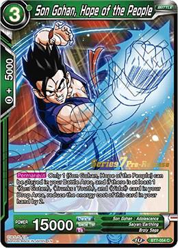 Son Gohan, Hope of the People BT7-054_PR card from Assault of the Saiyans Pre-Release Cards