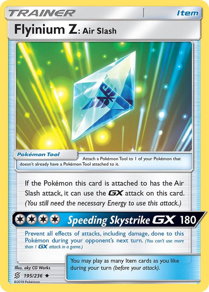 Flyinium Z: Air Slash 195/236 card from SM - Unified Minds