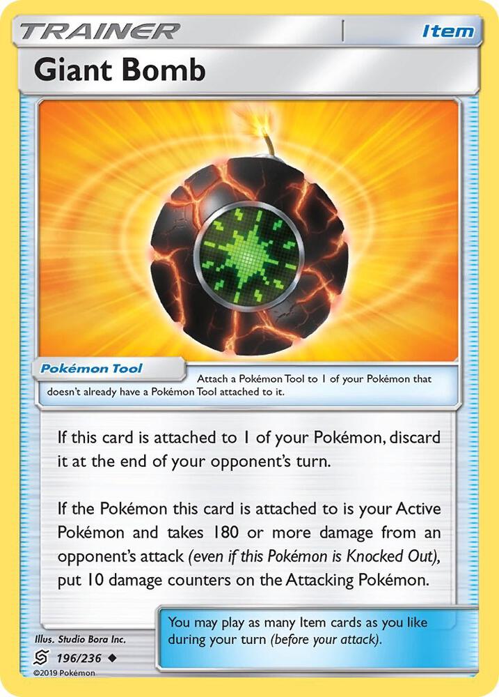 Giant Bomb 196/236 card from SM - Unified Minds