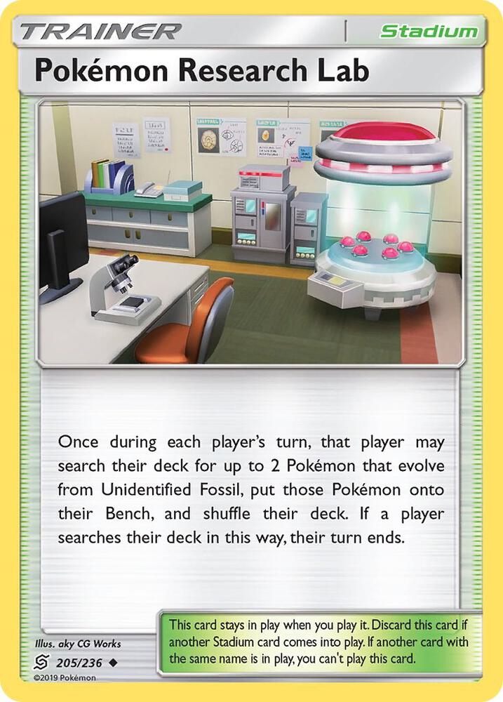 Pokemon Research Lab 205/236 card from SM - Unified Minds