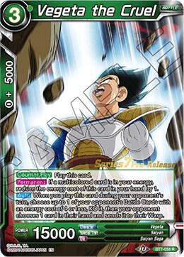 Vegeta the Cruel BT7-058_PR card from Assault of the Saiyans Pre-Release Cards