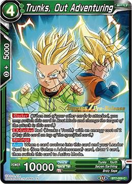 Trunks, Out Adventuring BT7-059_PR card from Assault of the Saiyans Pre-Release Cards