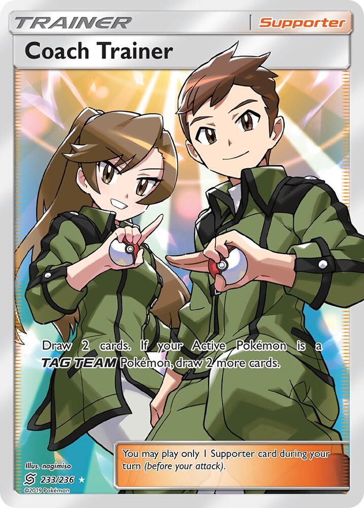 Coach Trainer (Full Art) 233/236 card from SM - Unified Minds