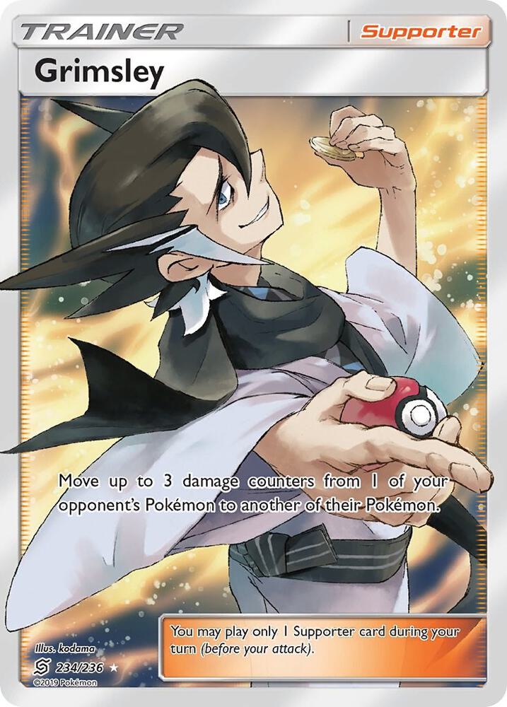 Grimsley (Full Art) 234/236 card from SM - Unified Minds