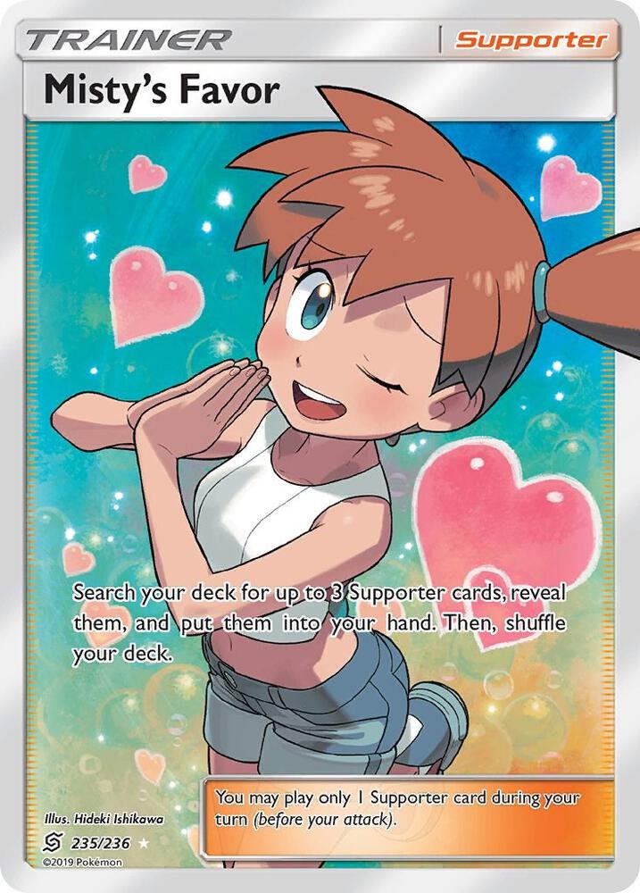 Misty's Favor (Full Art) 235/236 card from SM - Unified Minds
