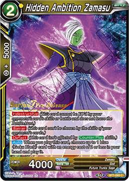 Hidden Ambition Zamasu BT7-093_PR card from Assault of the Saiyans Pre-Release Cards
