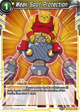 Weak Spot Protection BT7-095_PR card from Assault of the Saiyans Pre-Release Cards