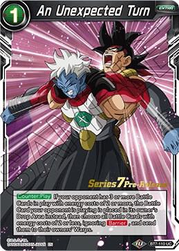 An Unexpected Turn BT7-110_PR card from Assault of the Saiyans Pre-Release Cards