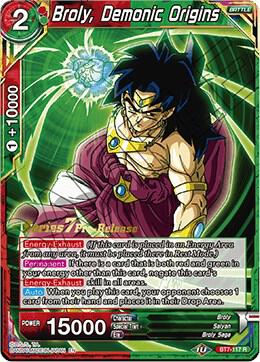 Broly, Demonic Origins BT7-117_PR card from Assault of the Saiyans Pre-Release Cards