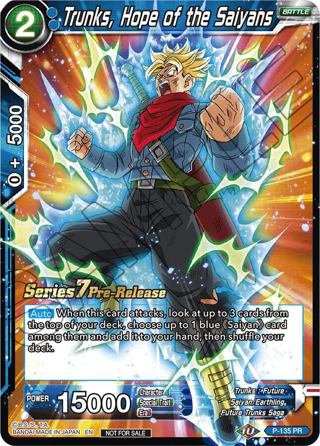 Trunks, Hope of the Saiyans (Alt Art) P-135 card from Promotion Cards